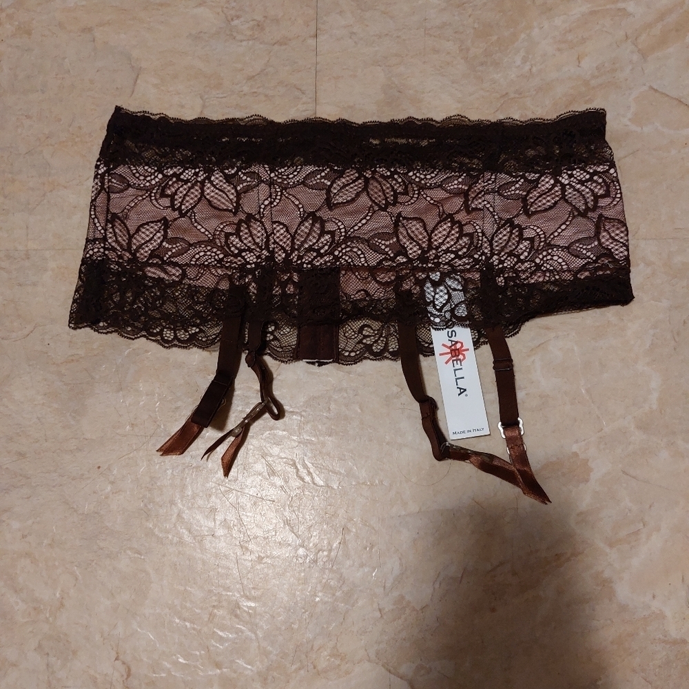 Cosabella satin lace garter  belt bnwt size S\M